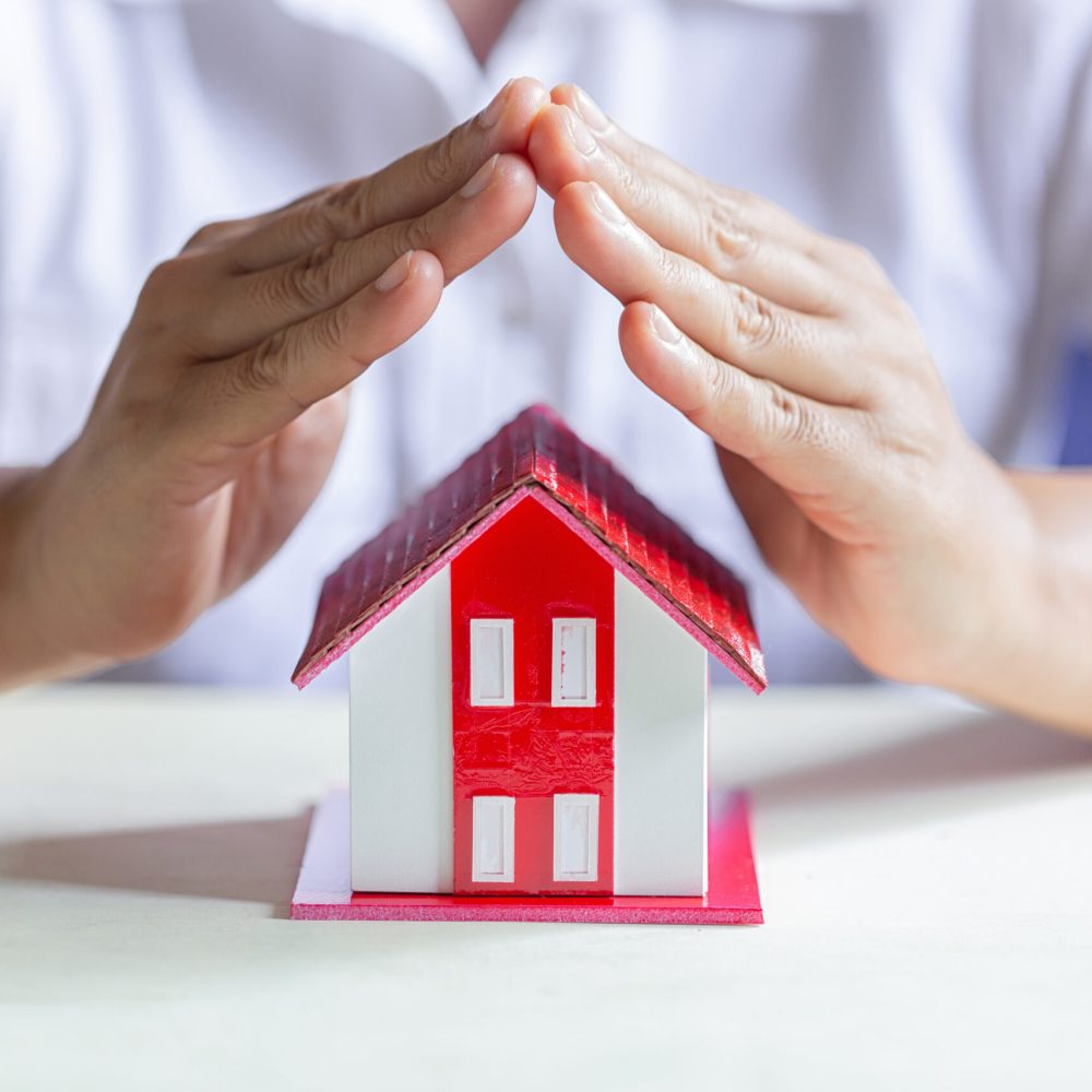 Protect Your House. The concept of Protection and property insurance.